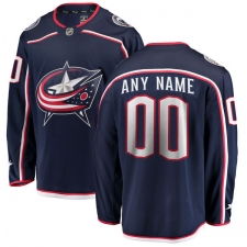 Men's Columbus Blue Jackets Customized Fanatics Branded Navy Blue Home Breakaway NHL Jersey