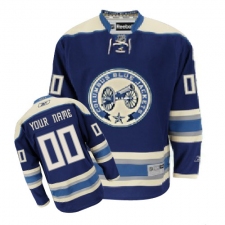 Women's Reebok Columbus Blue Jackets Customized Authentic Navy Blue Third NHL Jersey