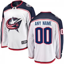 Youth Columbus Blue Jackets Customized Fanatics Branded White Away Breakaway NHL Jersey