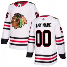 Men's Adidas Chicago Blackhawks Customized Premier White Away NHL Jersey