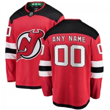 Men's New Jersey Devils Customized Fanatics Branded Red Home Breakaway NHL Jersey