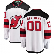 Men's New Jersey Devils Customized Fanatics Branded White Away Breakaway NHL Jersey