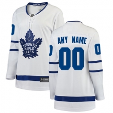 Women's Toronto Maple Leafs Customized Authentic White Away Fanatics Branded Breakaway NHL Jersey