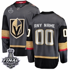 Men's Vegas Golden Knights Customized Authentic Black Home Fanatics Branded Breakaway 2018 Stanley Cup Final NHL Jersey