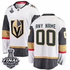 Men's Vegas Golden Knights Customized Authentic White Away Fanatics Branded Breakaway 2018 Stanley Cup Final NHL Jersey