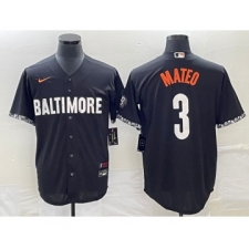 Men's Baltimore Orioles #3 Jorge Mateo Black 2023 City Connect Cool Base Stitched Jersey