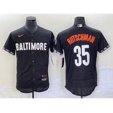 Men's Baltimore Orioles #35 Adley Rutschman Black 2023 City Connect Flex Base Stitched Jersey 1 
