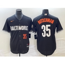 Men's Baltimore Orioles #35 Adley Rutschman Number Black 2023 City Connect Cool Base Stitched Jersey