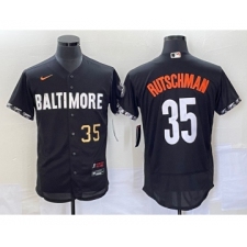 Men's Baltimore Orioles #35 Adley Rutschman Number Black 2023 City Connect Flex Base Stitched Jersey