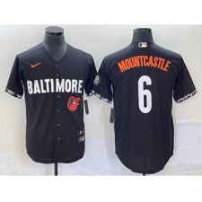 Men's Baltimore Orioles #6 Ryan Mountcastle Black 2023 City Connect Cool Base Stitched Jersey 1