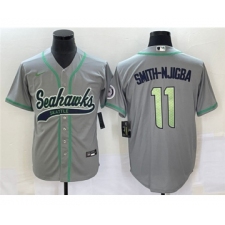 Men's Seattle Seahawks #11 Jaxon Smith-Njigba Gray Cool Base Stitched Baseball Jersey