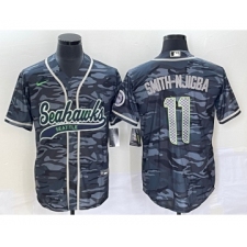 Men's Seattle Seahawks #11 Jaxon Smith-Njigba Grey Cool Base Stitched Baseball Jersey