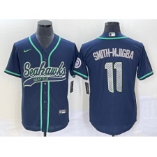Men's Seattle Seahawks #11 Jaxon Smith-Njigba Navy Cool Base Stitched Baseball Jersey
