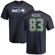 NFL Nike Seattle Seahawks #83 David Moore Navy Blue Name & Number Logo T-Shirt