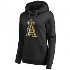 MLB Los Angeles Angels of Anaheim Women's Gold Collection Pullover Hoodie - Black