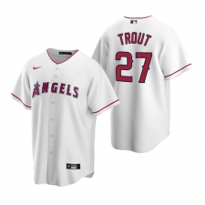 Men's Nike Los Angeles Angels #27 Mike Trout White Home Stitched Baseball Jersey