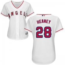 Women's Majestic Los Angeles Angels of Anaheim #28 Andrew Heaney Authentic White Home Cool Base MLB Jersey