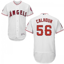 Men's Majestic Los Angeles Angels of Anaheim #56 Kole Calhoun White Home Flex Base Authentic Collection MLB Jersey