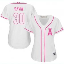 Women's Majestic Los Angeles Angels of Anaheim #30 Nolan Ryan Replica White Fashion Cool Base MLB Jersey