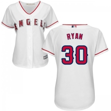 Women's Majestic Los Angeles Angels of Anaheim #30 Nolan Ryan Replica White Home Cool Base MLB Jersey