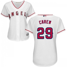 Women's Majestic Los Angeles Angels of Anaheim #29 Rod Carew Authentic White Home Cool Base MLB Jersey