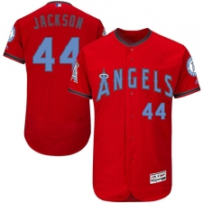 Men's Majestic Los Angeles Angels of Anaheim #44 Reggie Jackson Authentic Red 2016 Father's Day Fashion Flex Base MLB Jersey