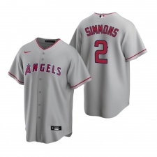 Men's Nike Los Angeles Angels #2 Andrelton Simmons Gray Road Stitched Baseball Jersey