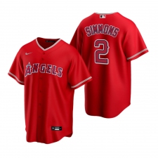 Men's Nike Los Angeles Angels #2 Andrelton Simmons Red Alternate Stitched Baseball Jersey