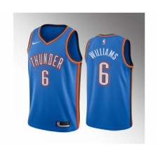 Men's Oklahoma City Thunder #6 Jaylin Williams Blue Icon Edition Stitched Basketball Jersey