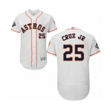 Men's Houston Astros #25 Jose Cruz Jr. White Home Flex Base Authentic Collection 2019 World Series Bound Baseball Jersey