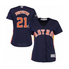 Women's Houston Astros #21 Andy Pettitte Authentic Navy Blue Alternate Cool Base 2019 World Series Bound Baseball Jersey