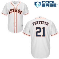 Youth Majestic Houston Astros #21 Andy Pettitte Replica White Home Cool Base MLB Jersey