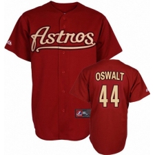 Men's Mitchell and Ness Houston Astros #44 Roy Oswalt Authentic Red Throwback MLB Jersey