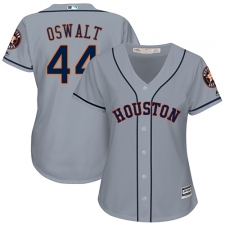 Women's Majestic Houston Astros #44 Roy Oswalt Authentic Grey Road Cool Base MLB Jersey