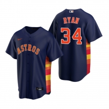 Men's Nike Houston Astros #34 Nolan Ryan Navy Alternate Stitched Baseball Jersey