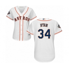 Women's Houston Astros #34 Nolan Ryan Authentic White Home Cool Base 2019 World Series Bound Baseball Jersey