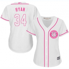 Women's Majestic Houston Astros #34 Nolan Ryan Replica White Fashion Cool Base MLB Jersey