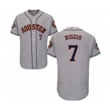 Men's Houston Astros #7 Craig Biggio Grey Road Flex Base Authentic Collection 2019 World Series Bound Baseball Jersey