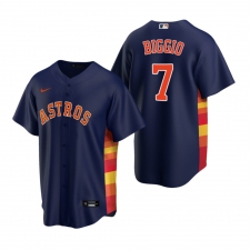 Men's Nike Houston Astros #7 Craig Biggio Navy Alternate Stitched Baseball Jersey