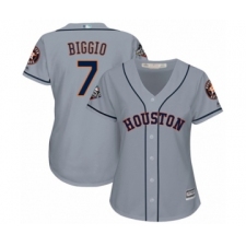 Women's Houston Astros #7 Craig Biggio Authentic Grey Road Cool Base 2019 World Series Bound Baseball Jersey
