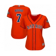 Women's Houston Astros #7 Craig Biggio Authentic Orange Alternate Cool Base 2019 World Series Bound Baseball Jersey