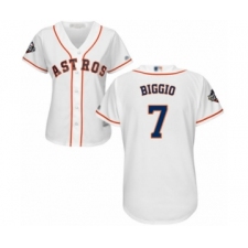 Women's Houston Astros #7 Craig Biggio Authentic White Home Cool Base 2019 World Series Bound Baseball Jersey
