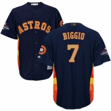 Youth Majestic Houston Astros #7 Craig Biggio Authentic Navy Blue Alternate 2018 Gold Program Cool Base MLB Jersey