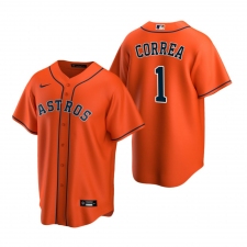 Men's Nike Houston Astros #1 Carlos Correa Orange Alternate Stitched Baseball Jersey