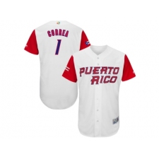 Puerto Rico Baseball #1 Carlos Correa Majestic White 2017 World Baseball Classic Authentic Jersey