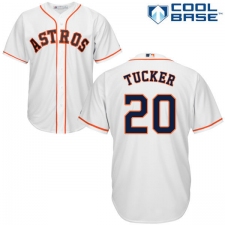 Youth Majestic Houston Astros #20 Preston Tucker Replica White Home Cool Base MLB Jersey