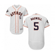 Men's Houston Astros #5 Jeff Bagwell White Home Flex Base Authentic Collection 2019 World Series Bound Baseball Jersey