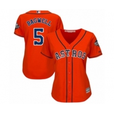 Women's Houston Astros #5 Jeff Bagwell Authentic Orange Alternate Cool Base 2019 World Series Bound Baseball Jersey