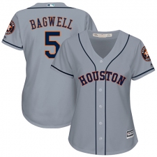 Women's Majestic Houston Astros #5 Jeff Bagwell Replica Grey Road Cool Base MLB Jersey