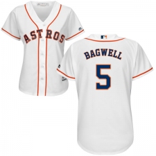 Women's Majestic Houston Astros #5 Jeff Bagwell Replica White Home Cool Base MLB Jersey